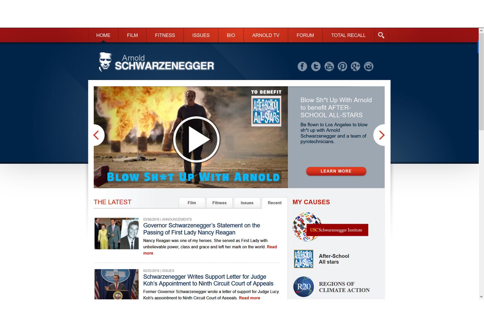 AboutMe banner for @schwarzenegger